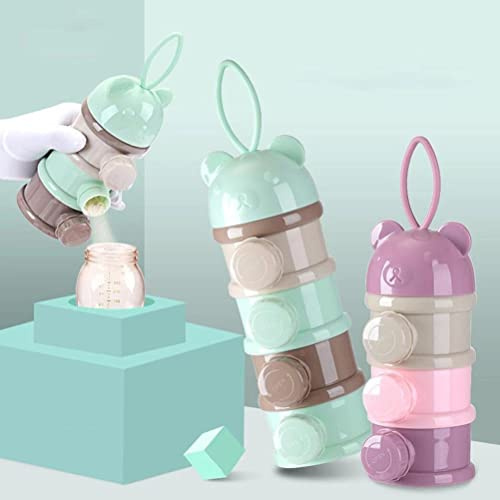Yunseity Multifunctional Milk Powder Formula Dispenser 4 Compartments Food Snacks Container for Baby Kids Light Purple 7.5 * 24cm (Yunseityuyaxroj96i-10284649)