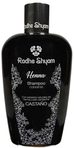 Champú Henna Castaño 250ml Champú Colorante Natural para Mantener y Prolongar el Tono Castaño Con Extractos Ecológicos Brillo, Suavidad y Protección