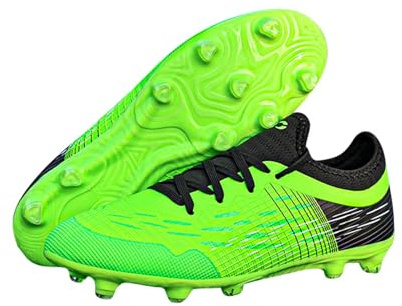 Generisch 2026 Zapatos de entrenamiento para exteriores, botas de fútbol para niños pequeños, verde, 35.5 EU
