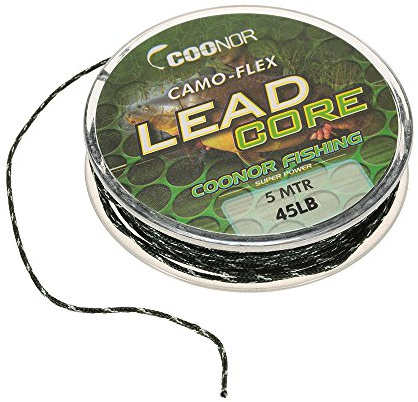 Lixada 35lb/45lb/55lb los 5m Leadcore trenzaron la línea de Pesca del Camuflaje de la Carpa de Las Plataformas del Pelo del Plomo (45)