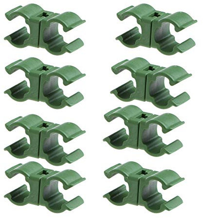 Sanmum 50 Stück Garten Spalier, Pflanzenstützclips, Pflanzenverbinder Rankhilfenschanier für Tomaten Käfig Blumenstäbe Pflanzenstiele (50 x Universal Clips 8mm)