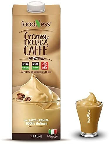 Outletcaffe.shop Crema Fredda al Caffè Sorbetto Senza Glutine Lattosio Ogm Pronta da Bere Brik da 1,1 Kg + OMAGGIO 4 Biscotti Abbinati Lotus