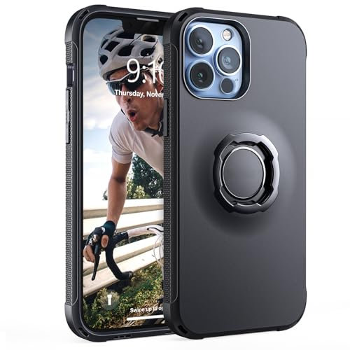 TUSITA Lock Case Designed for Apple iPhone 13 Pro Max - Bicycle Mount Protective Twist Lock Cover - Outdoor Lovers partner Black