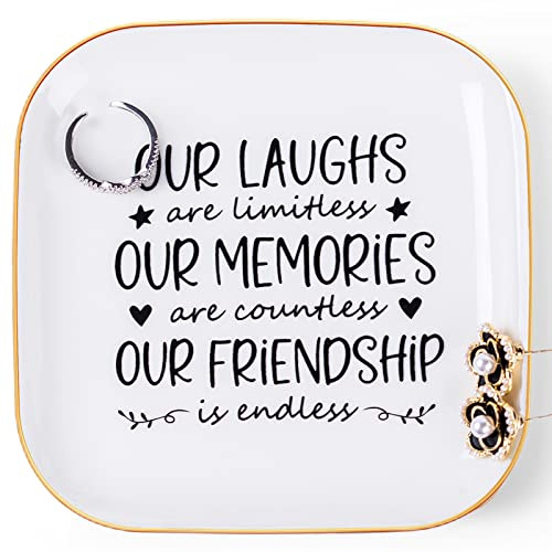 Piudee Friendship Gifts for Women Best Friends Birthday Gift Jewelry Dish