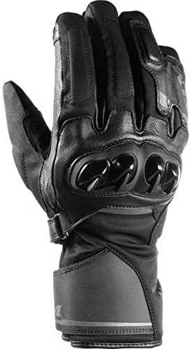 FLM Motorradhandschuhe lang Motorrad Handschuh Torque WP Leder/Textilhandschuh lang schwarz 9, Herren, Sportler, Ganzjährig
