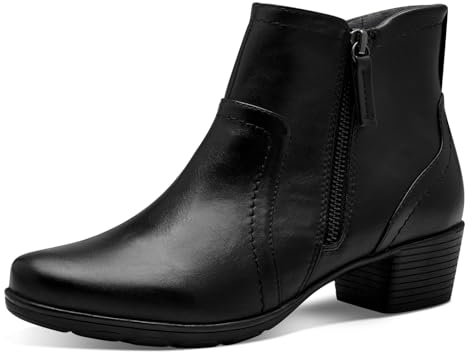 Jana Damen Stiefeletten mit Absatz mit Reißverschluss Kleiner Absatz, Schwarz (Schwarz), 37 EU