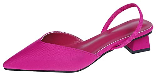 OALEEN Escarpin Femme Talon Carré Ouvert Bride Arrière Eté