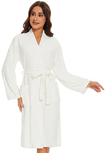 Ymmchy Women Bathrobes Lightweight Dressing Gown Terry Towelling Bath Robe Shawl Collar Robes