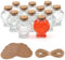 Winter Shore 70 ml Herz-Gläschen mit Korken, Anhänger & Seil [12 Pack] - Glasflasche Deko - Wiederverwendbare Mini Glasflaschen mit Korken für Nachrichten & DIY - Mini Fläschchen Rustikale Geschenke