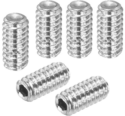 PATIKIL 100 Pcs Hex Socket Grub Screw, M2x4mm Flat Point Grub Bolt 304 Stainless Steel Head Socket Set Screws for Door Handles Light Fixture Repair