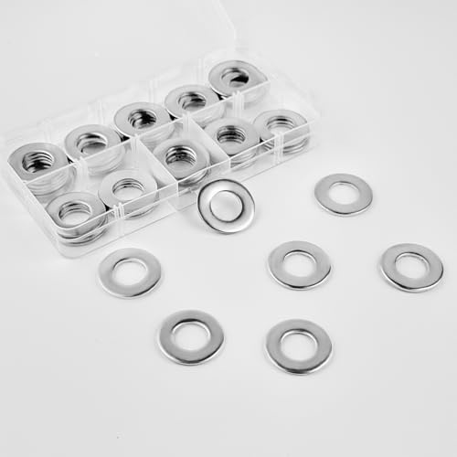 REGIS Stainless Steel Flat Washers A2-304 V2A – Assorted Metal Washers for Screws, Bolts & Nuts (50, M12*24mm)