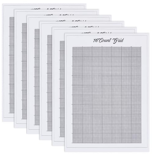 FREEBLOSS 6 fogli di carta millimetrata idrosolubile 16 ct per ricamo trasferimento ricamo lavabile per la riparazione di ricami su vestiti 8.3x11.7