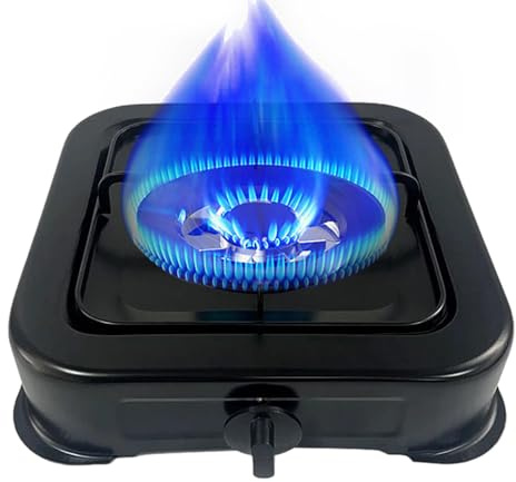 Fornello da campeggio – Compatto singolo fornello da campeggio, attrezzatura di cottura a basso consumo energetico per giardino, casa, viaggi, grigliate, adatto per barbecue e feste