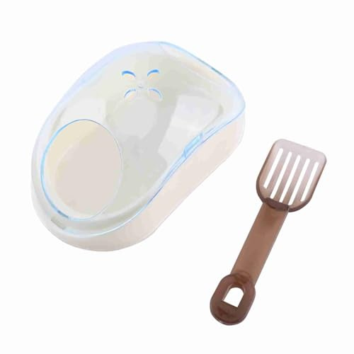 Husdjur Hamster Badrum, strö Råttbad Sand Bastu Toalett Toalettlåda med spade Transparent design för hamstrar Smådjur Burtillbehör 6 * 3,3 * 2 tum