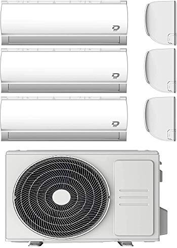 Diloc Condizionatore Trial MultiSplit Wi-fi, Climatizzatore Inverter 6,1 Kw, Gas R32, D.MULTI360 (9000 + 9000 + 12000 BTU) + Tubi Rame Coppia 1/4 + 3/8 (25 Metri (25+25))