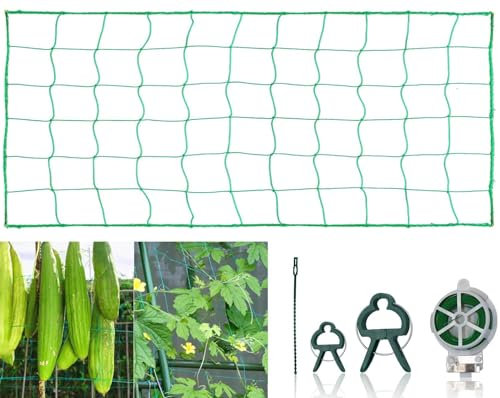 Shalwinn Pflanzennetz, Premium Ranknetz, Ranknetz Rankhilfe Garten für Gurken, Tomaten und Rankhilfen für Kletterpflanzen(1.8m x3 .6m, 10cm)