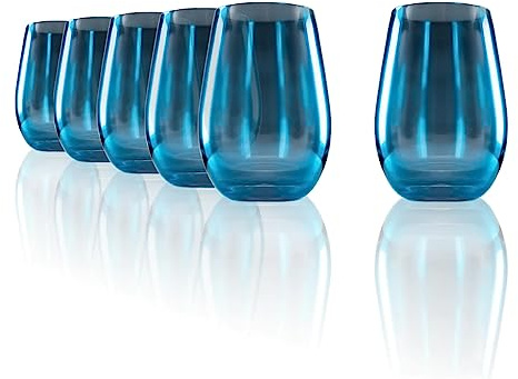 Stölzle Lausitz Mirror Longdrinkgläser Blau 465 ml, 6er-Set