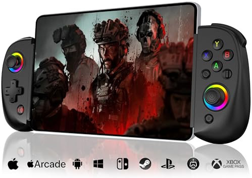 Joso Contrôleur pour iPhone/Pad/Android/tablette, contrôleur D8 pour Switch/PS/PC Hall effets Joysticks jouer COD, contrôleur Android, Cloud Gaming/Remote Play,émulateurs