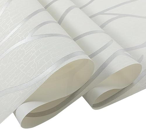 Pamatio Glitter Effect Curved Stripe Texture Wallpaper Beige Non-Woven - 9.5x0.53m 3D Micro Shiny Effect Geometric Stripe Embossed Feature Wallpaper Living Room Corridor Modern Wall Decorative