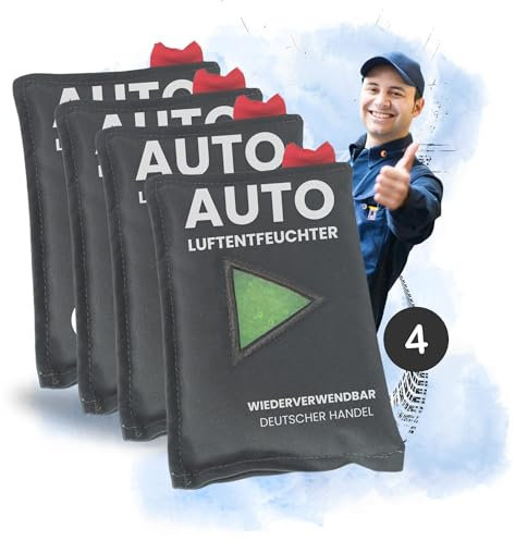 TronicXL 4x Auto Luftentfeuchter Kissen Innenraum wiederverwendbar - Zubehör für KFZ PKW LKW Wohnwagen Wohnmobil Anhänger Camping I Kondenswasser Stop Entfeuchterbeutel Luft Entfeuchter Granulat