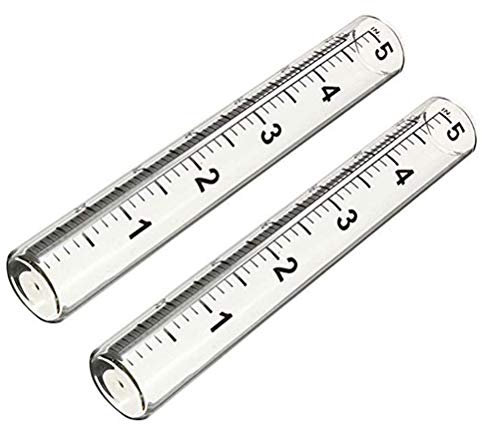 FILFEEL Pluviómetro para Exteriores, 2 Medidores de Lluvia de 5 Pulgadas de Capacidad para Patio para Medir Agua de Lluvia, Césped y Riego de Jardines (Colores Variados)