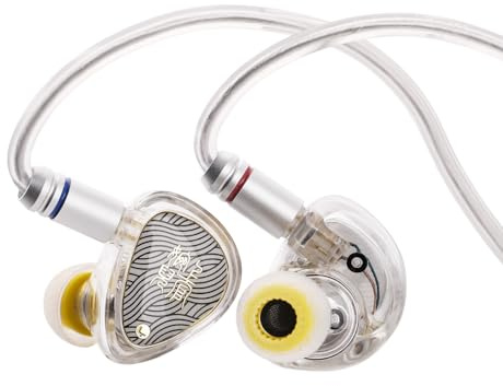 Linsoul TANGZU Wan’ER S.G II Moniteur Intra-auriculaire,Écouteurs filaires HiFi de Jeu avec Membrane Pet de 10 mm et câble OFC détachable 2pin pour audiophiles, Musiciens(Blanc,3,5mm sans Mic)