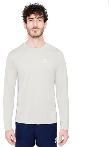 G-HEAT - T-Shirt à Manches Longues Anti-UV | Protection Solaire UPF50+ | Ultra-Léger, Respirant, Rafraîchissant (FR/ES, Alpha/Lettres, S, Taille Normale, Taille Normale, Gris)