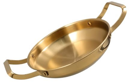 Alipis Pentola in Acciaio Con Doppi Manici Pentola Per e Da Cucina Per Di Mare Ramen e Cottura Diretto Facile Da Pulire e Trasportare