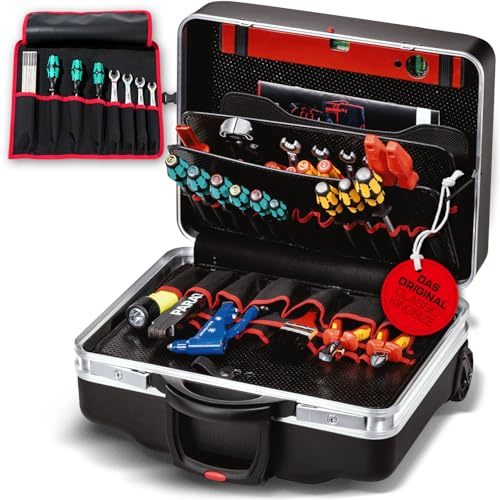 PARAT CLASSIC KingSize Roll neo | Rollbarer Werkzeugkoffer leer für 50 Werkzeuge | Inkl. BASIC Roll-Up Case 8 | Aluminium Werkzeugkiste mit X-ABS & Bodenschale | Mit Teleskopauszug & Rasterscharniere
