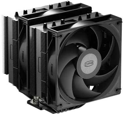 PCCOOLER CPS RT Serie Ventola di CPU, RT620Pro Raffreddatore d'aria Ventola a doppia torre Sistema di raffreddamento CPU a 6 condotti termici, per Intel LGA 115X/1200/1700, AMD AM4/AM5 Nero