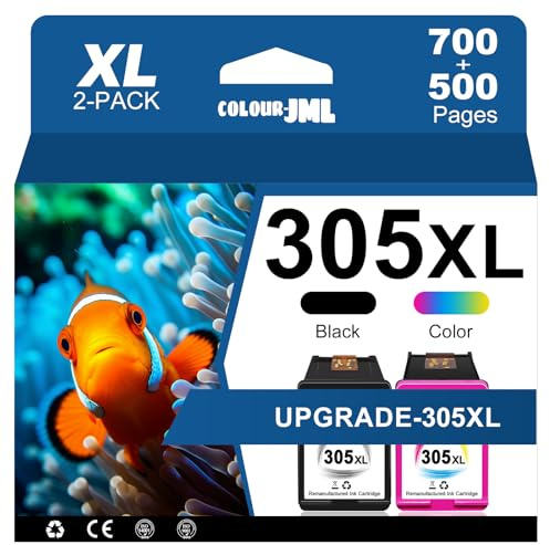 305 Patronen Kompatibel für HP 305 Druckerpatronen XL Set/für Deskjet 2710 2720 2721 2724 4100 4110 4120 4130/ Envy 6010 6022 6030 6032 Pro 6420 6430 6432【Nicht kompatibel mit Druckern der e-Serie】