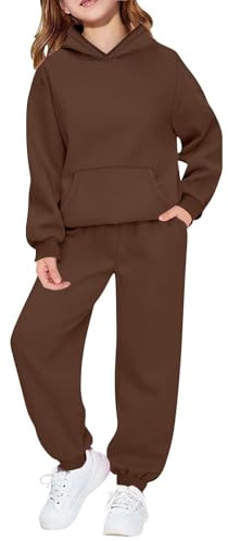 Conjunto de chándal para niño cálido con Bolsillo Trajes y niña Color sólido Sudadera Capucha Abrigo Manga Larga otoño Invierno cómodo 2 14 años