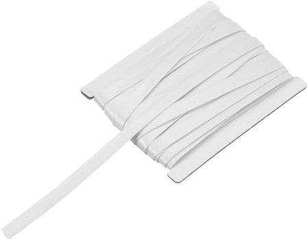 QUARKZMAN Cinta Sesgada Doble Plegada Para Coser 1/3 Pulgada X 12 Yardas Cinta De Satén Preplegada Continua Para Ribetear Acordonar Hacer Vivos Manualidades DIY Blanco
