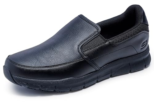 Skechers Men's Work Nampa-Groton Shoes, Black, 10.5W