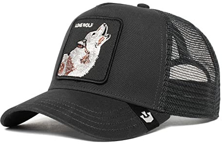 Goorin Bros. The Farm Trucker-Kappe aus Netzstoff für Damen und Herren, Black (Lone Wolf), Einheitsgröße