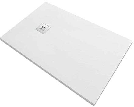 SOLIDSTONE Piatto doccia in marmoresina tutto pieno H 2,8cm Bianco (70x80)