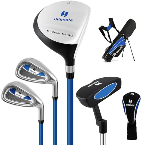 COSTWAY 5-delat golfklubbor för barn med fairway-trä | Järn 7, 9 & putter, golfset för barn 8–10 och 11–13 år