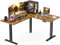 ErGear Höhenverstellbarer Schreibtisch Elektrisch, 160 x 140 cm, L-förmiger Eckschreibtisch, Verstellbarer Schreibtisch mit 3 Memory-Steuerung, Doppelmotor Tisch Höhenverstellbar, Vintagebraun