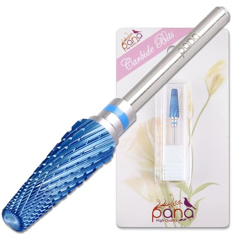 PANA 5-in-1 Pro Upgraded Multi-Function Drill Bit 3/32 Shank Size - (Blue, 2X Coarse to 2X Fine) - Mix Size Tungsten Drill Bit Fast Remove Acrylic Hard Gel Nail for Manicure Pedicure