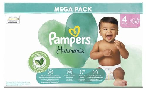 Pampers Harmonie 80 Windeln Größe 4 (9-14 kg)