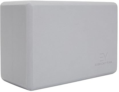 Everyday Yoga Foam Yoga Block 4 Inch - High-Density EVA Support Block for Stability, Balance & Flexibility, Lightweight, Durable & Comfortable - Slate