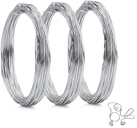 Basteldraht 0,8mm x 30m, Basteldraht Dünn, Aluminiumdraht Rostfrei, Biegsamer Schmuckdraht, Bindedraht Silberdraht für Herstellung von DIY-Bastelarbeiten