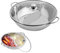 Taozhiyy Hot Pot Herd, 28CM Hot Pot Topf, Mandarinenentopf Edelstahl mit Deckel, Chinesischer Feuertopf, S-Type 2 Kammern Hot Pot für Induktionskochfeld, Gasherd