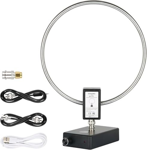 AURSINC GA450 Active Loop Antenna, Shortwave Radio Antenna with BNC Cable SW 2.3-30MHz MW 522-1710KHz for Ham Radio
