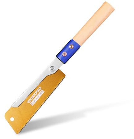 WORKPRO 150 mm Japanese Pull Saw with SK5 Blade, 23 TPI Fine Tooth Dovetail Saw, Ultra-Thin Blade Backsaw with Beech Handle for Woodworking, Precision Cutting, and Craft Projects