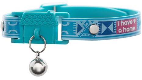 NEW Kittyrama -I Have A Home- Cat Collar with Bell. Breakaway, Quick Release, Hypoallergenic, Vet Approved. Lightweight Kitten Collar. As Seen in VOGUE. Soft & Comfy. River