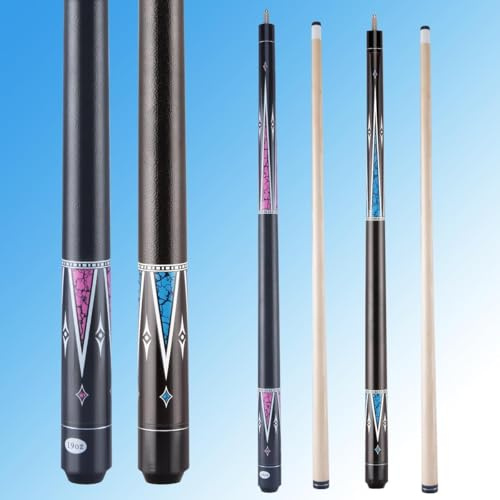 Tiekerbilir 121,9 cm kurzer Pool-Queue-Stick für Anfänger, kanadischer Ahorn-Billardqueues für enge Räume, 121,9 cm Billardqueue, Junior Größe Queues (Set 2)