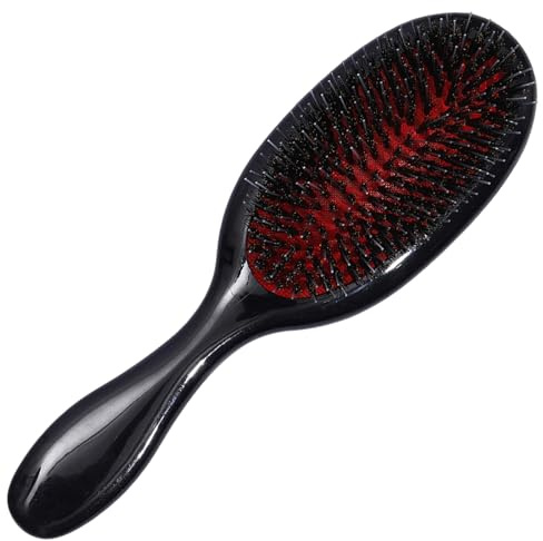 Hair Brush, Natural Boar Bristle & Nylon Paddle Hairbrush Soft Bristles Comb for Gentle Detangling, Anti-Static Reducing Frizz and Breakage for Fine Thin Curly Thick Hair Wet Dry Use, Hair Extensions