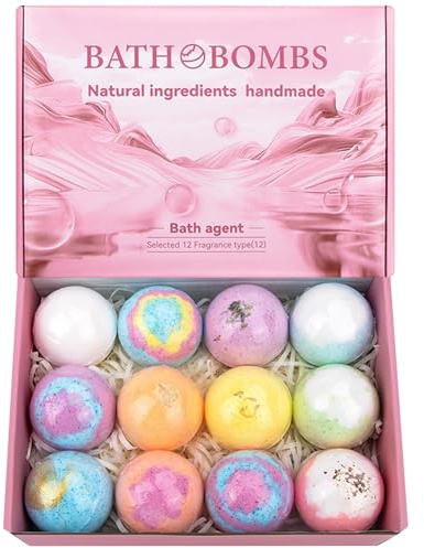Bombe da bagno 12 pezzi Bombe da doccia con ingredienti naturali Idrata, lenisce la pelle, allevia lo stress Bolle da bagno SPA Essenziale per le donne Doccia rilassante