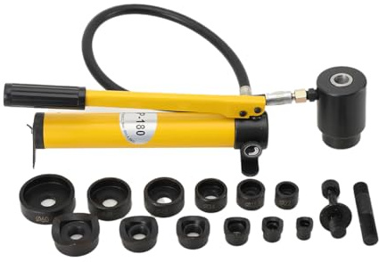 Cozyel Punzone Idraulico Set 6 Modelli 22-60mm, Pompa Smontabile 10T, Testa Rotante 360°, Per Metallo, Alluminio, Acciaio, Uso Industriale Cantieri Elettrico Navale Meccanico
